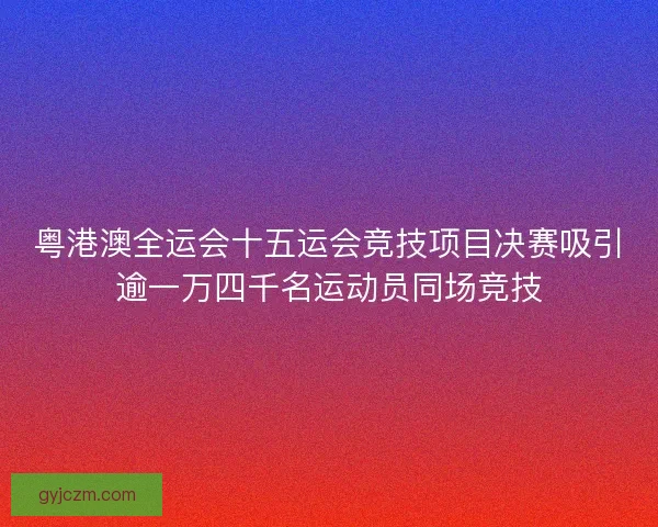 粤港澳全运会十五运会竞技项目决赛吸引逾一万四千名运动员同场竞技