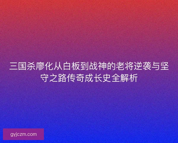 三国杀廖化从白板到战神的老将逆袭与坚守之路传奇成长史全解析 三国杀廖化从白板到战神的老将逆袭与坚守之路传奇成长史全解析