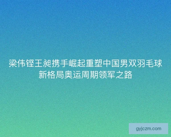 梁伟铿王昶携手崛起重塑中国男双羽毛球新格局奥运周期领军之路 梁伟铿王昶携手崛起重塑中国男双羽毛球新格局奥运周期领军之路